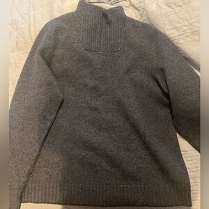 eddie bauer mock turtleneck quarter zip wool sweater